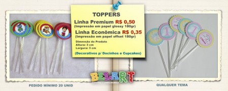Toppers Docinhos e Cupcakes